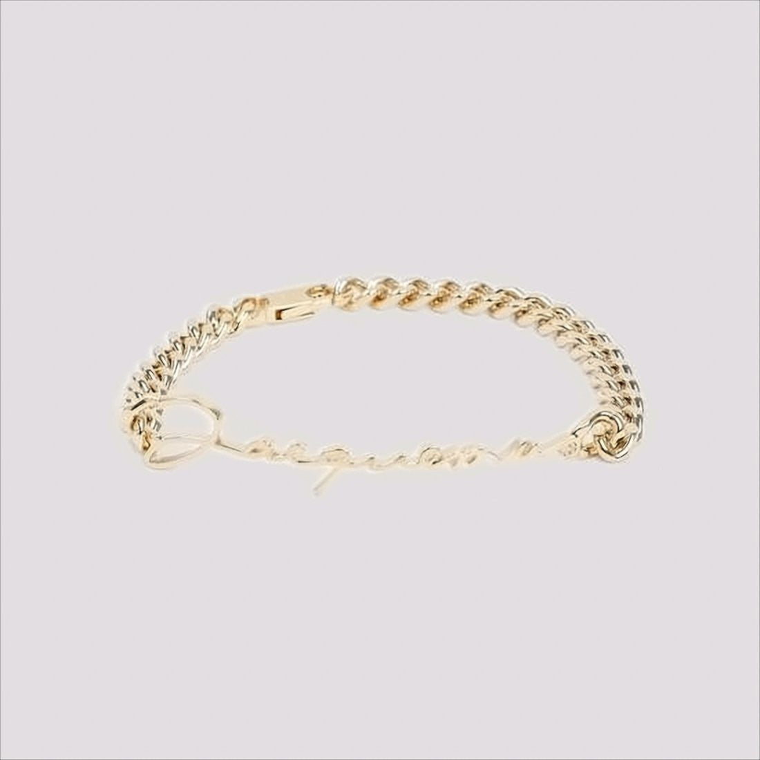 Jacquemus Gold-Tone Chain Bracelet With Bold Script Logo Design