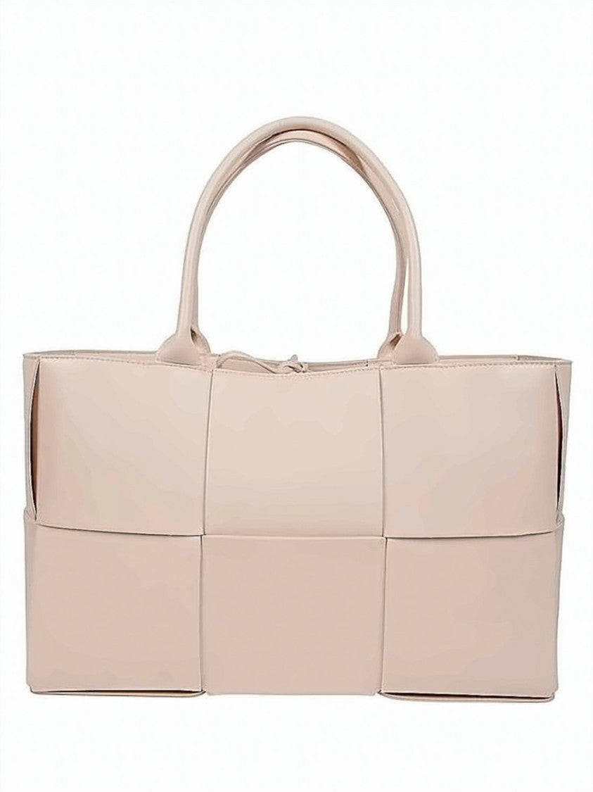 Bottega Veneta Woven Design Lambskin Tote Bag With Padded Panels