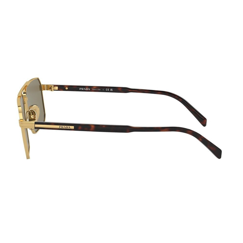 Prada Pra57s Gold-Colored Metal Rectangular Sunglasses