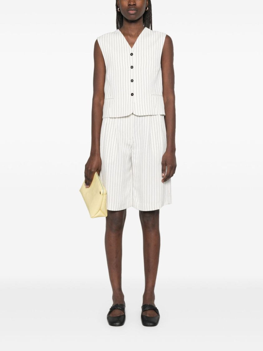 Loulou Studio White Striped Waistcoat