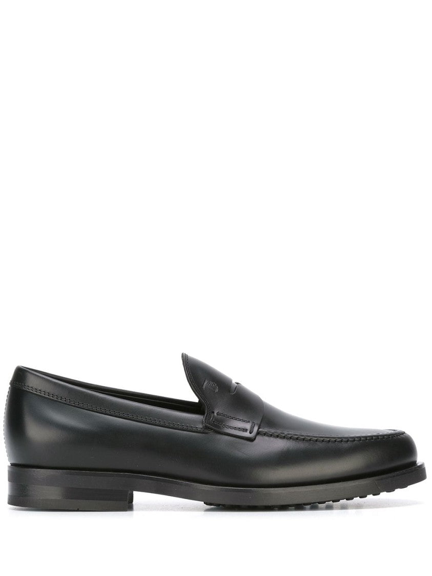 Tod's Black Leather Moccasin