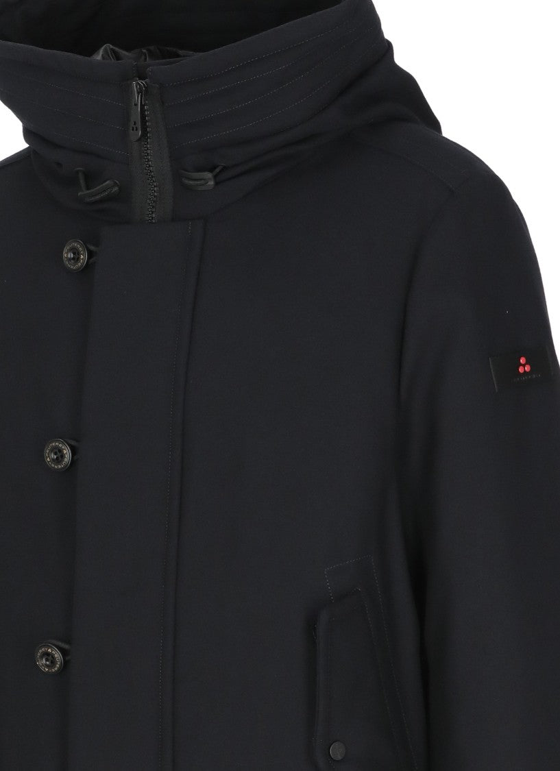 Peuterey Blue Kasa Hooded Long Down Jacket