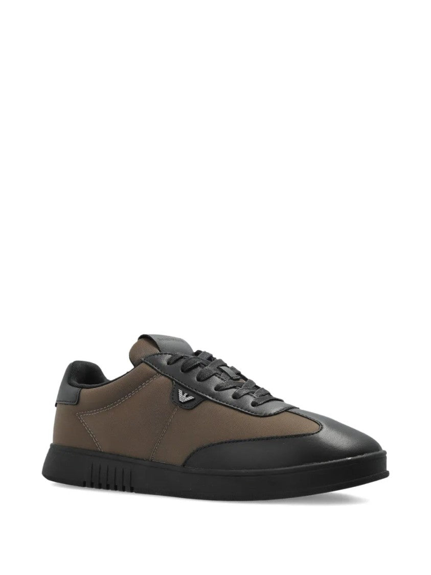 Emporio Armani Low-Top Sneakers With Leather