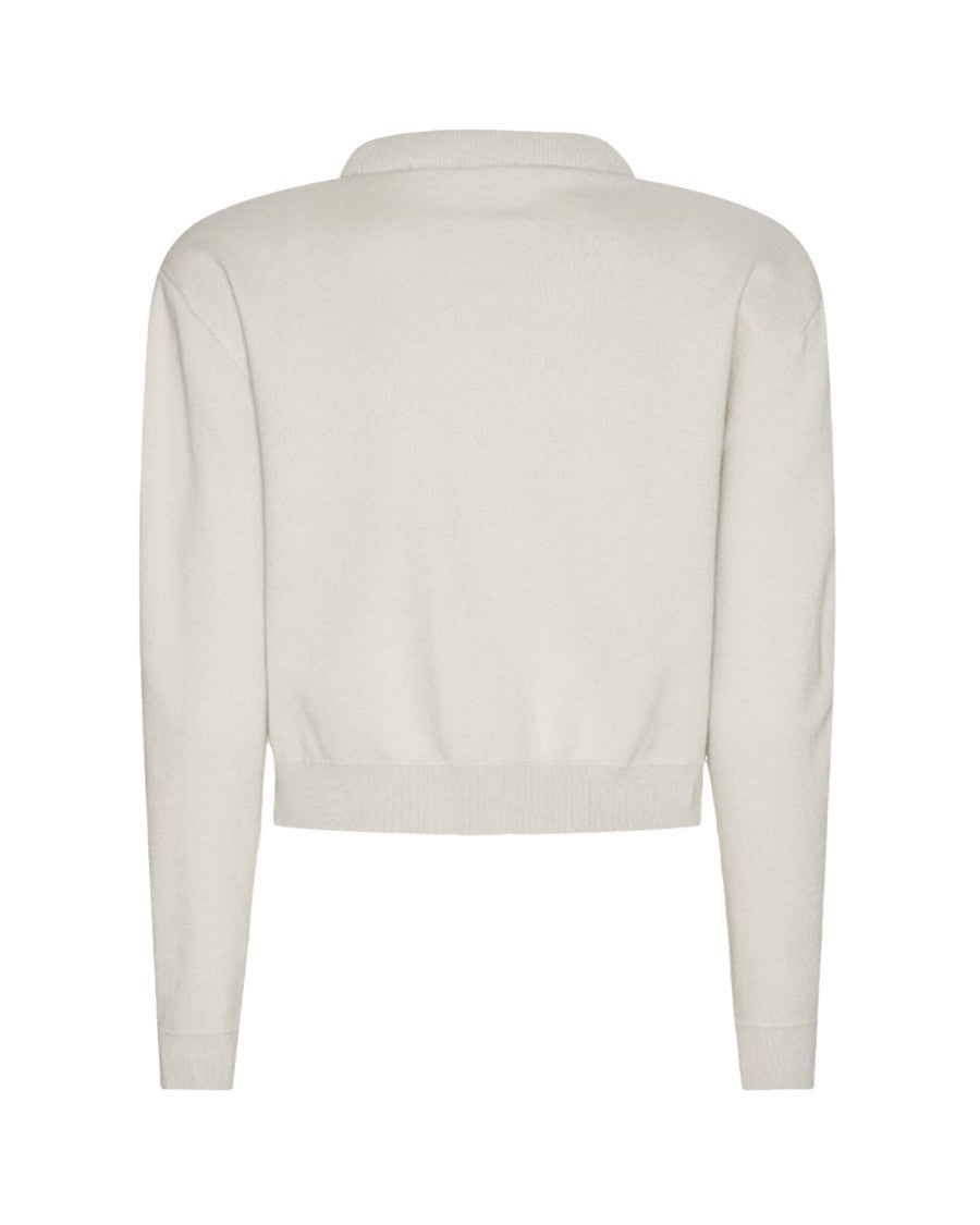 Rotate Cropped Firm Knit Cardigan With Ribbed Edges