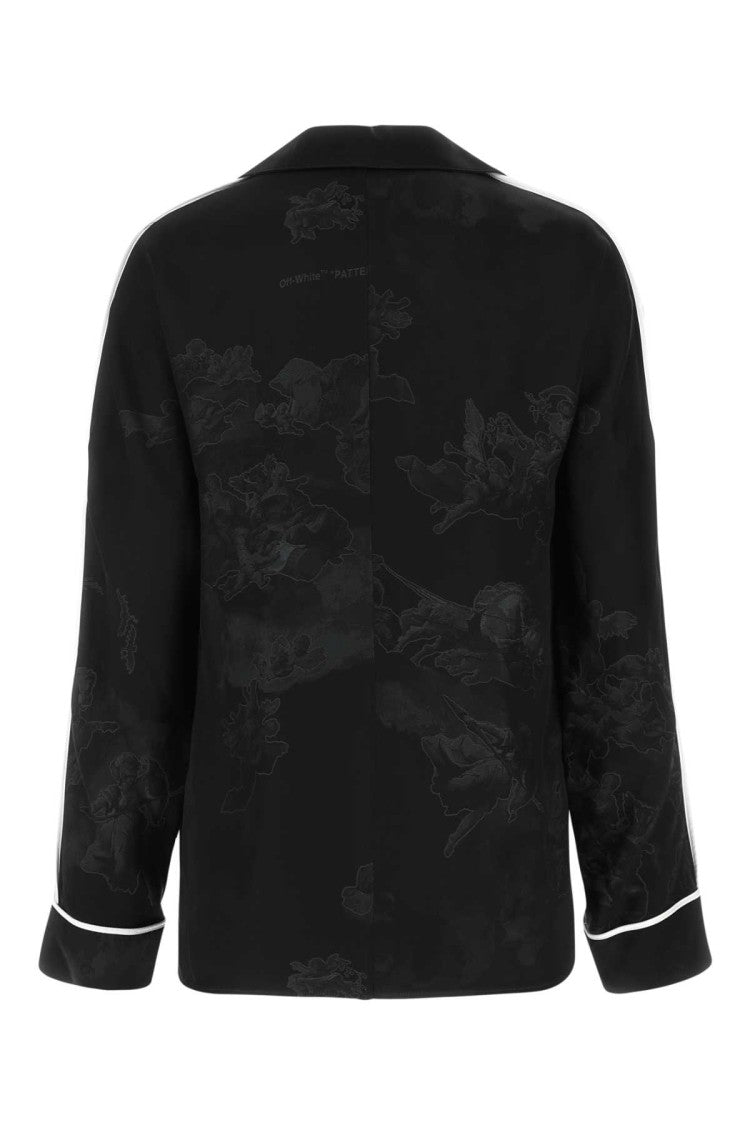 Off-White Embroidered Satin Shirt