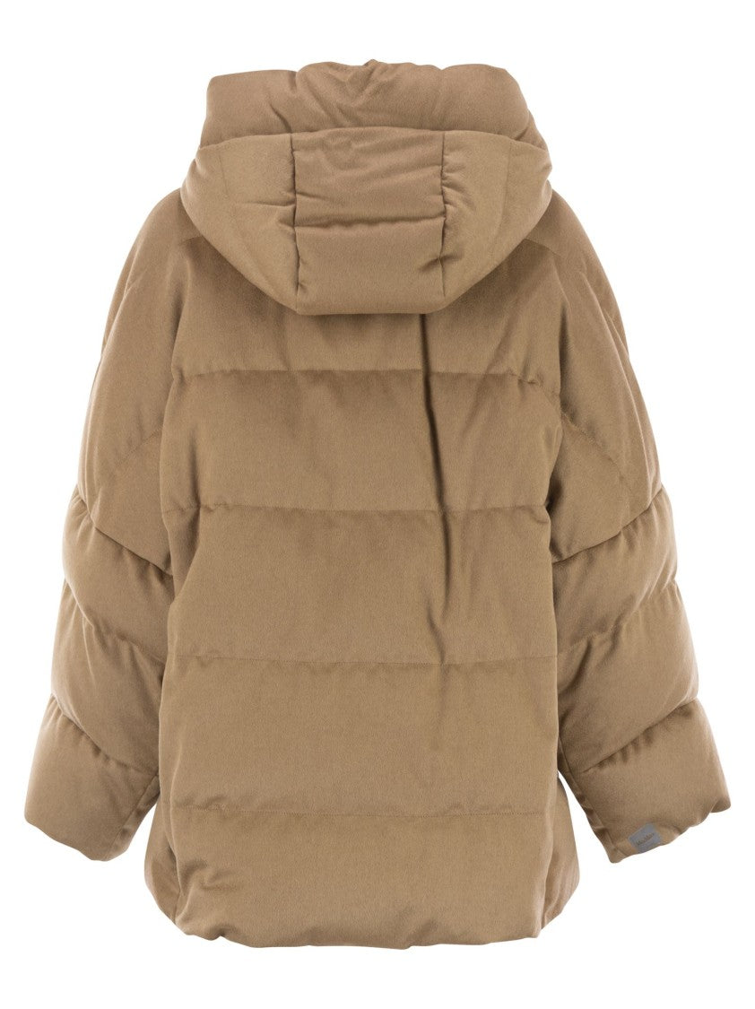 Max Mara Desiderio - Reversible Down Jacket In Camel And Water-Repellent Taffeta