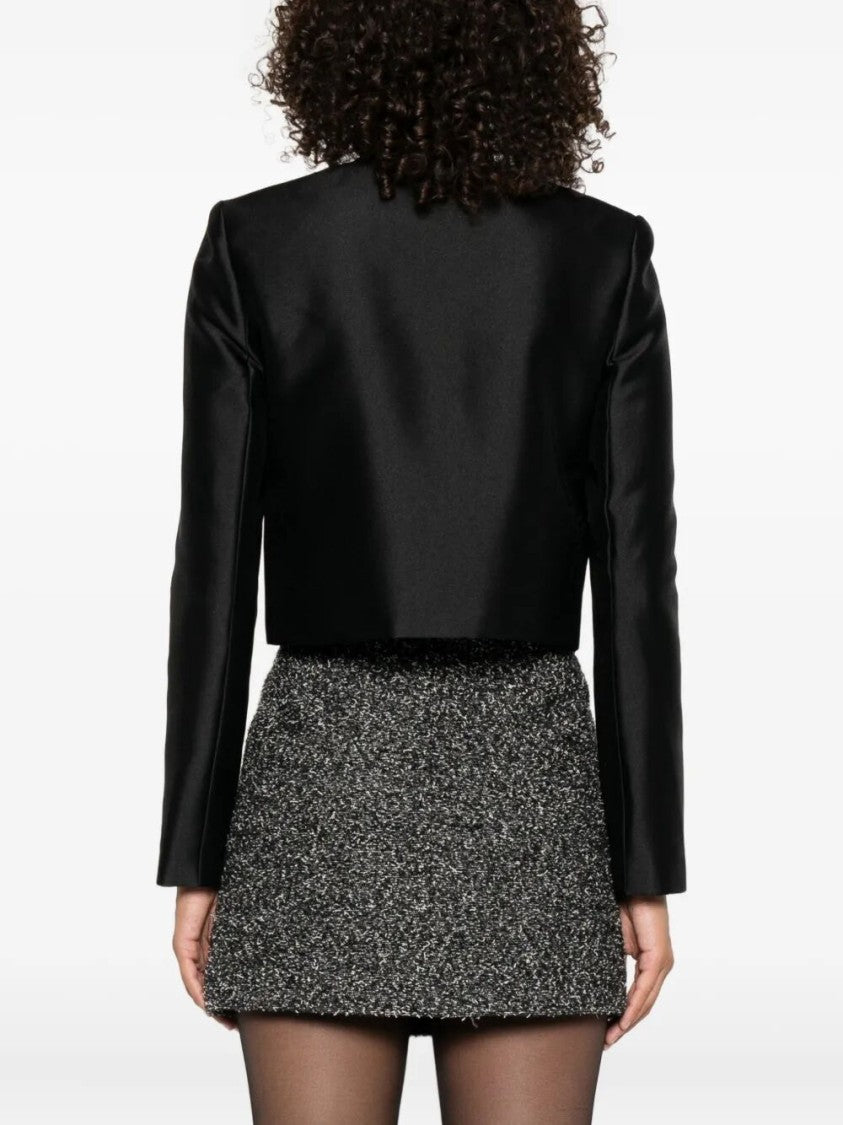 Self-Portrait Taffeta Embellished Trim Jacket
