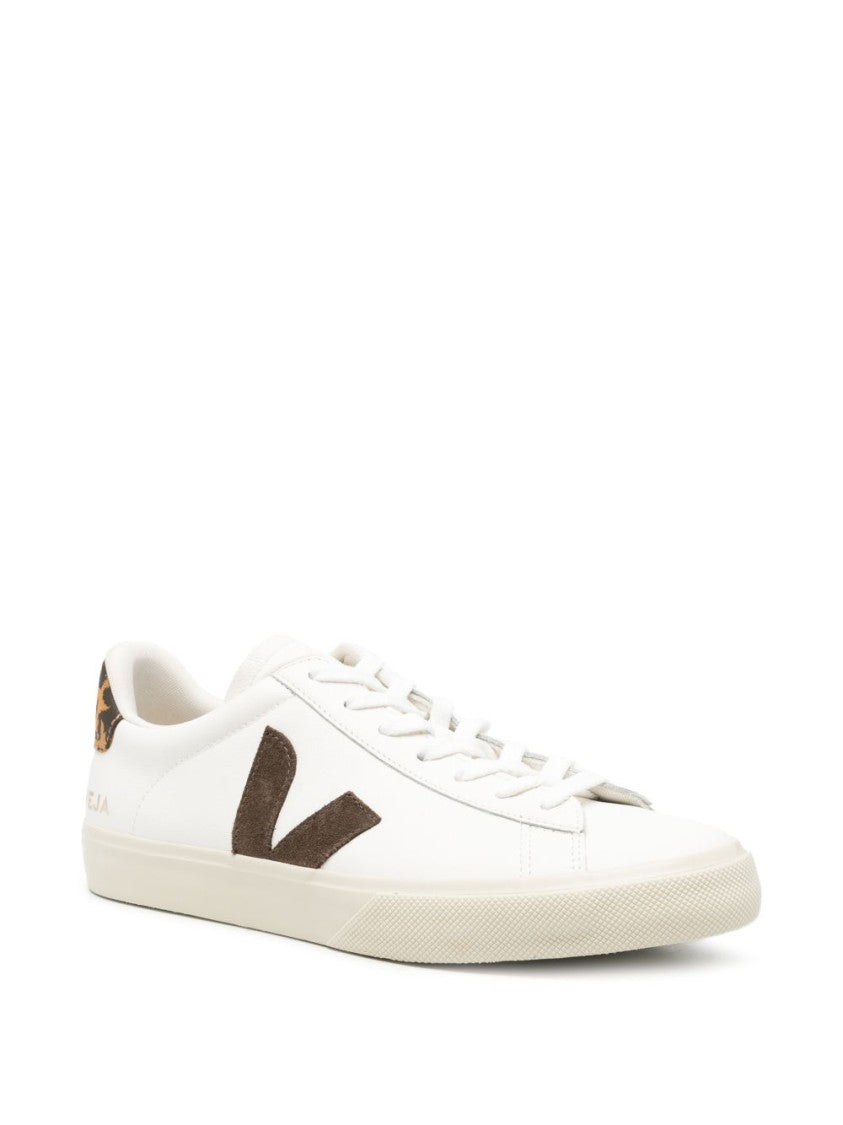 Veja White Leather Low-Top Sneakers With Suede Logo