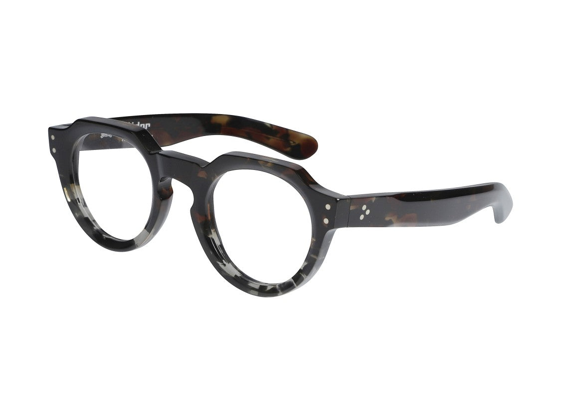Kador Tortoiseshell Spike Keyhole Round Eyeglasses