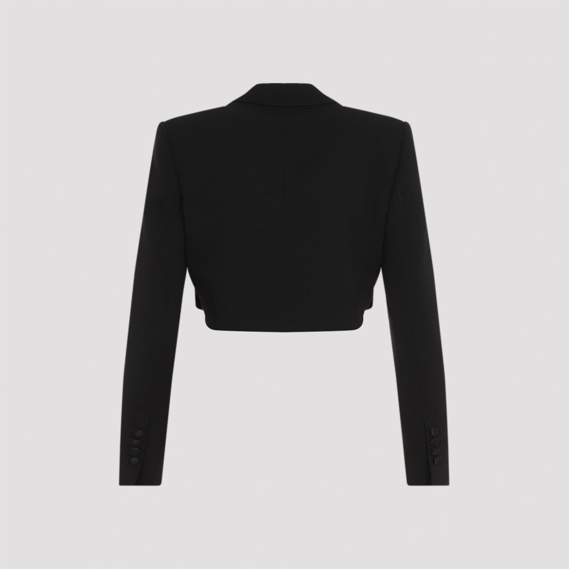 Dolce & Gabbana Cropped Blazer With Virgin Wool Blend And Satin Finish