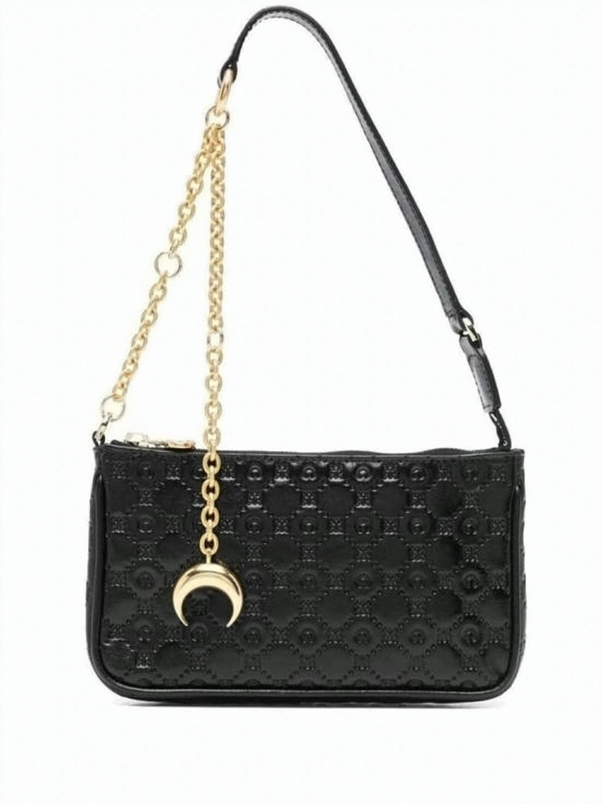 Marine Serre Calf Leather Shoulder Bag With Chain Detail