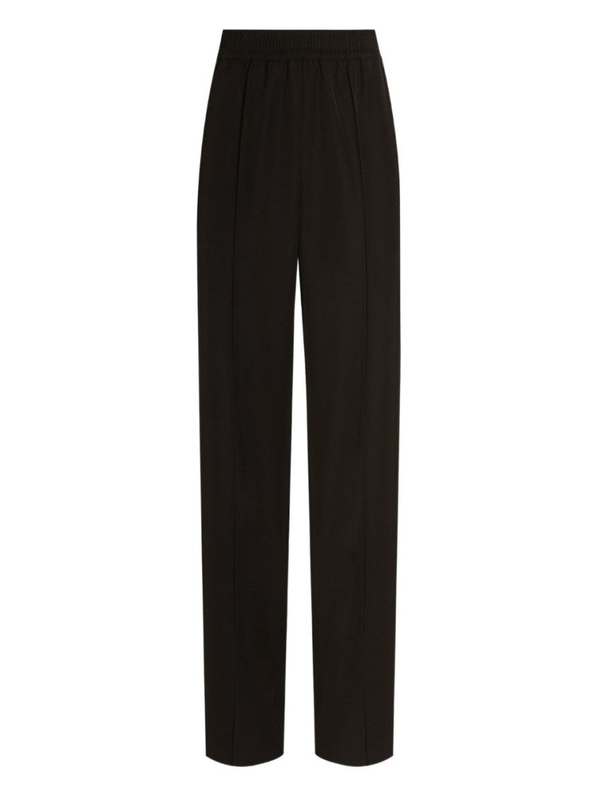 Dolce & Gabbana Straight-Leg Black Trousers With High Elastic Waistband