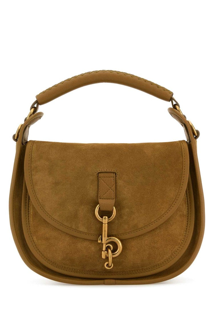 Burberry Camel Suede Hebden Handbag