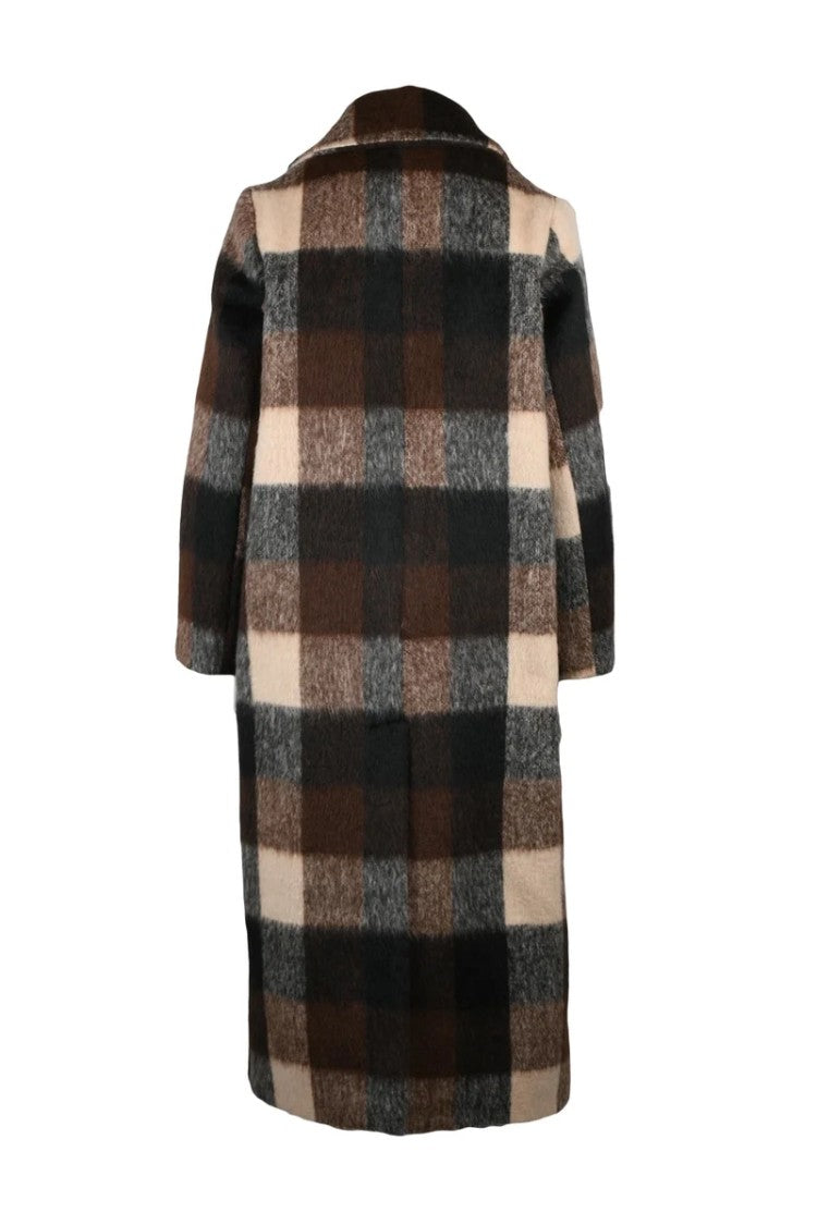 Oliver Horigamy Long Coat - Brown/Black