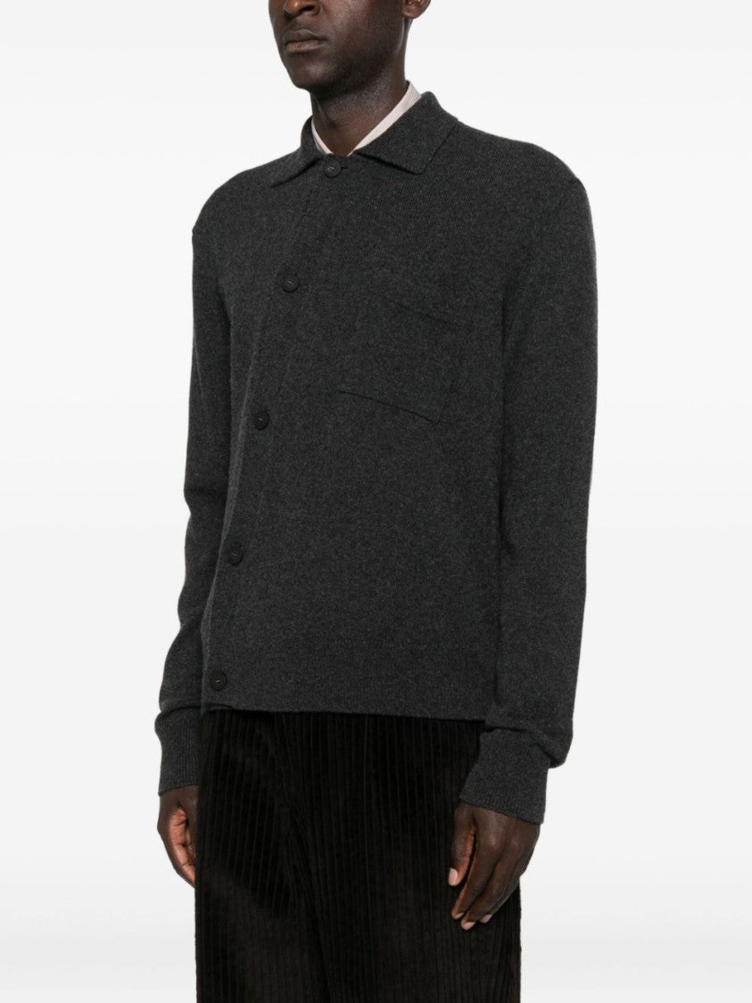 Jacquemus Dark Grey Wool Cashmere Patch Sweater