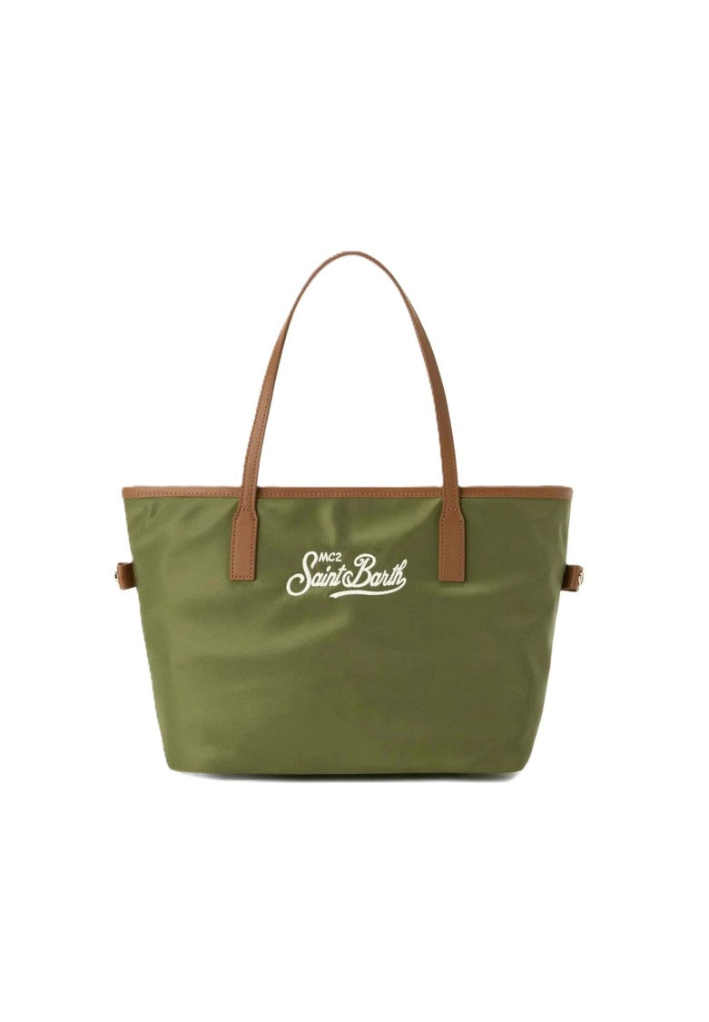 Mc2 Saint Barth Green City Bag Nylon Shoulder Bag