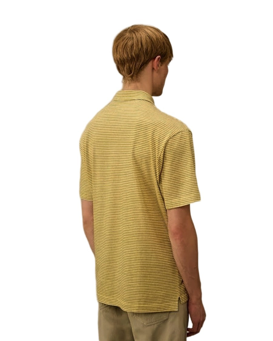 C.P. Company Horizontal Stripe Polo Shirt With Patch Detail