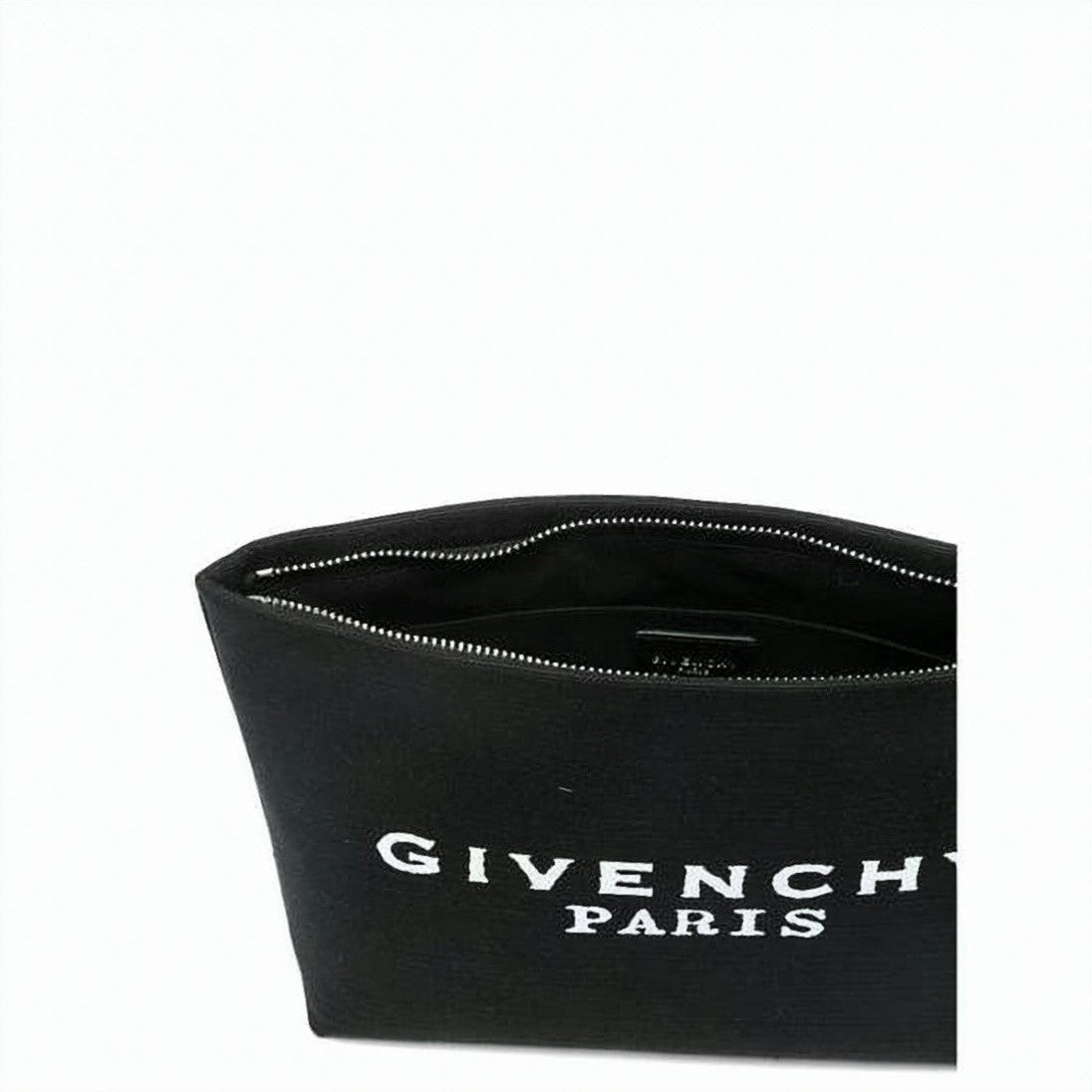 Givenchy Textured Fabric Clutch With Prominent Logo Print