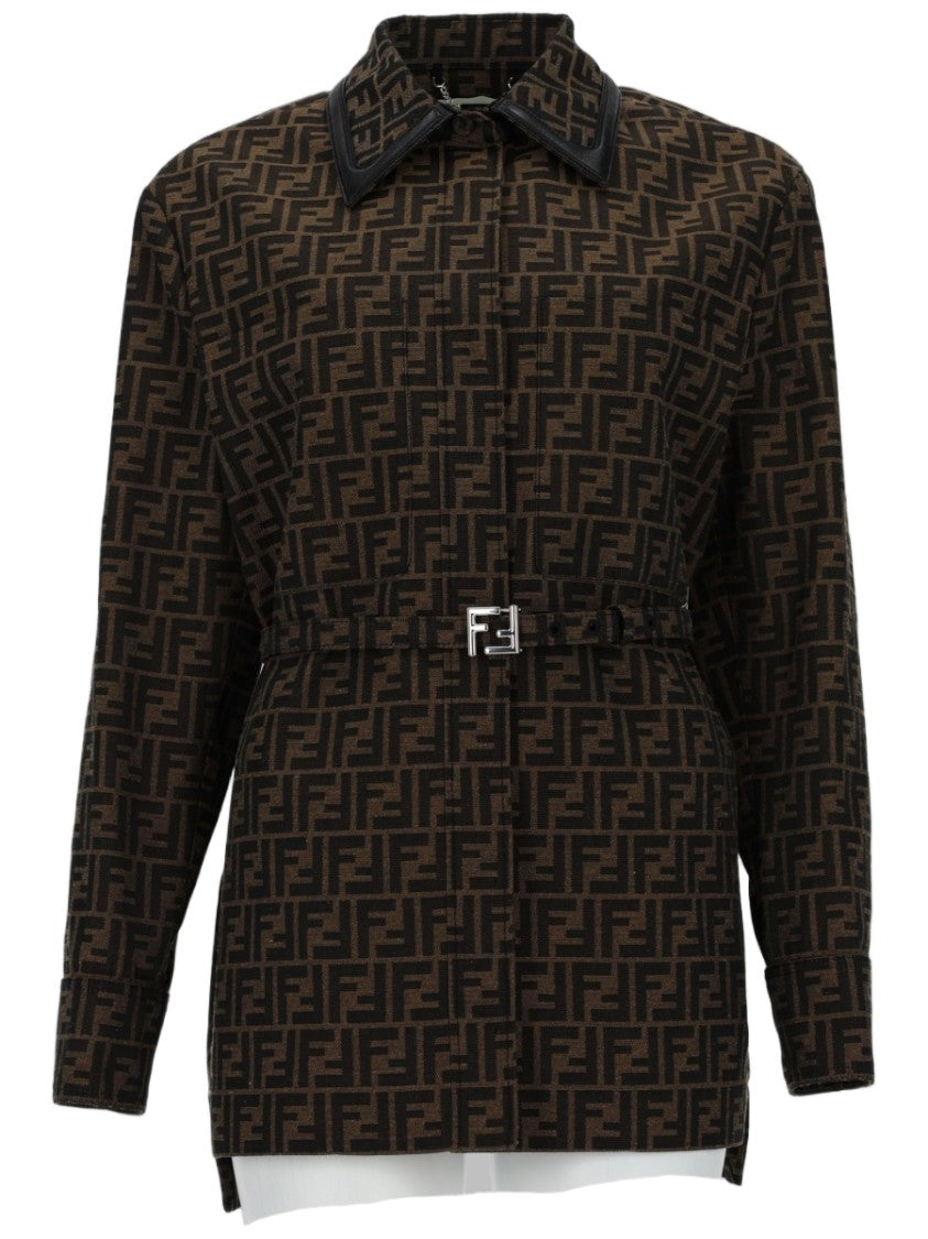 Fendi Canvas Jacket With Metallic Buckle Detail