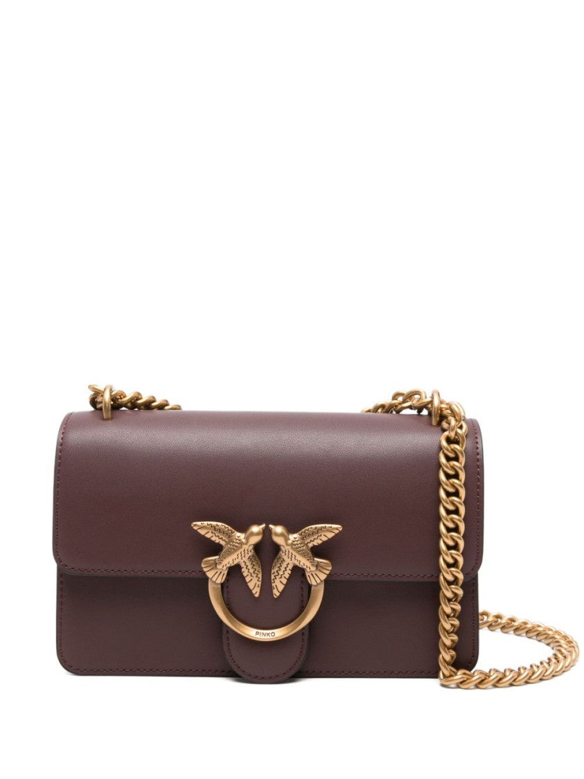 Pinko Structured Shoulder Bag With Gold-Tone Bird Clasp