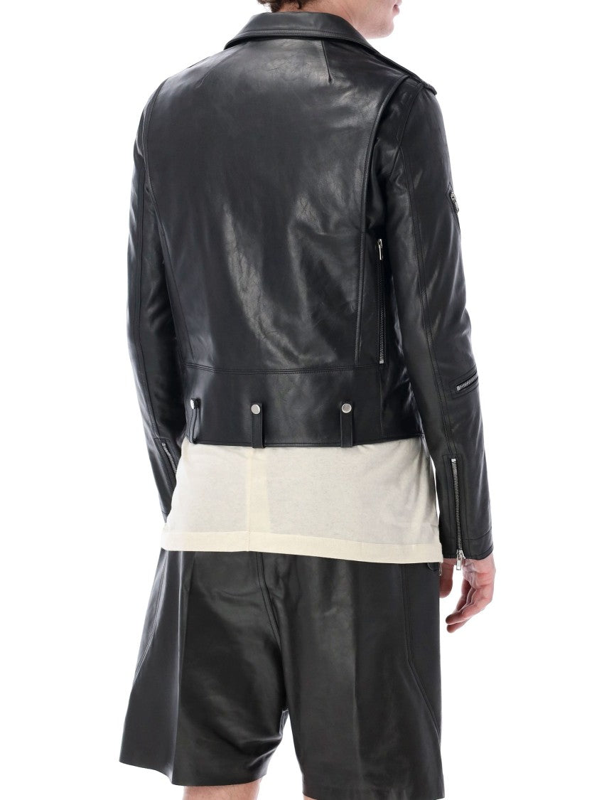 Rick Owens Bauhaus Stooges Leather Jacket With Wide Collar
