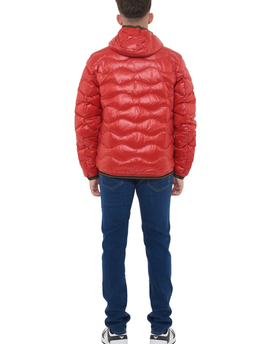 Blauer Red Micro-Ripstop Polyester Wave-Quilted Puffer Jacket