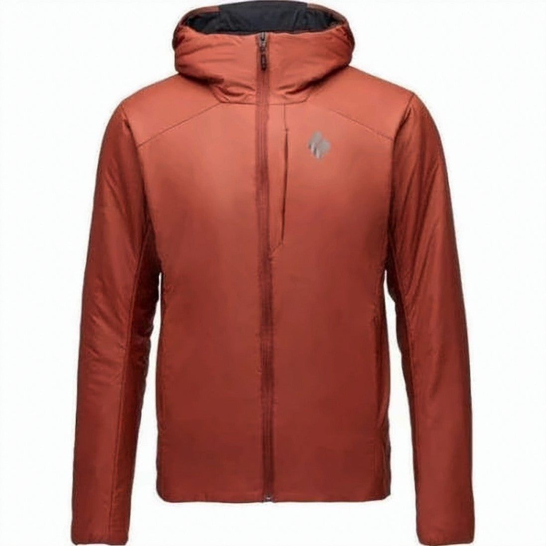 Black Diamond Matte-Finish Padded Jacket With Hood And Logo Chest Pocket
