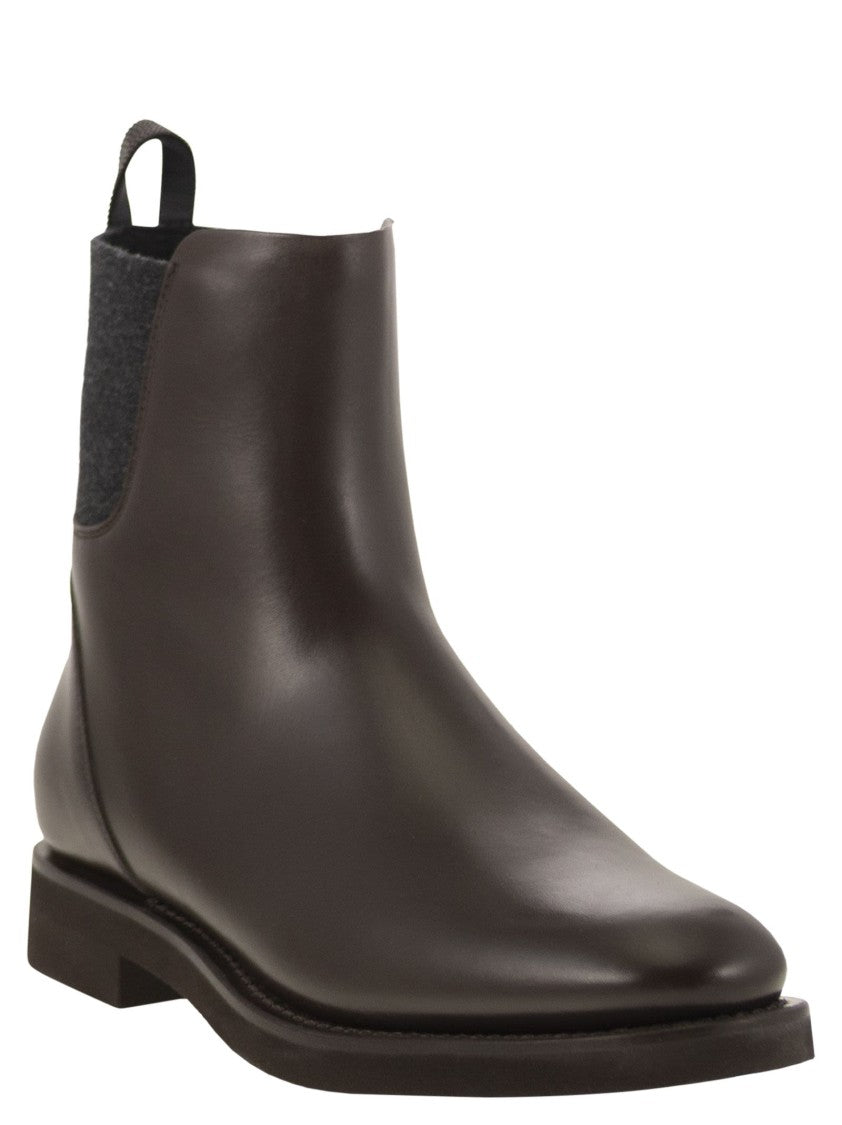 Brunello Cucinelli Chelsea Boot In Matt Calfskin