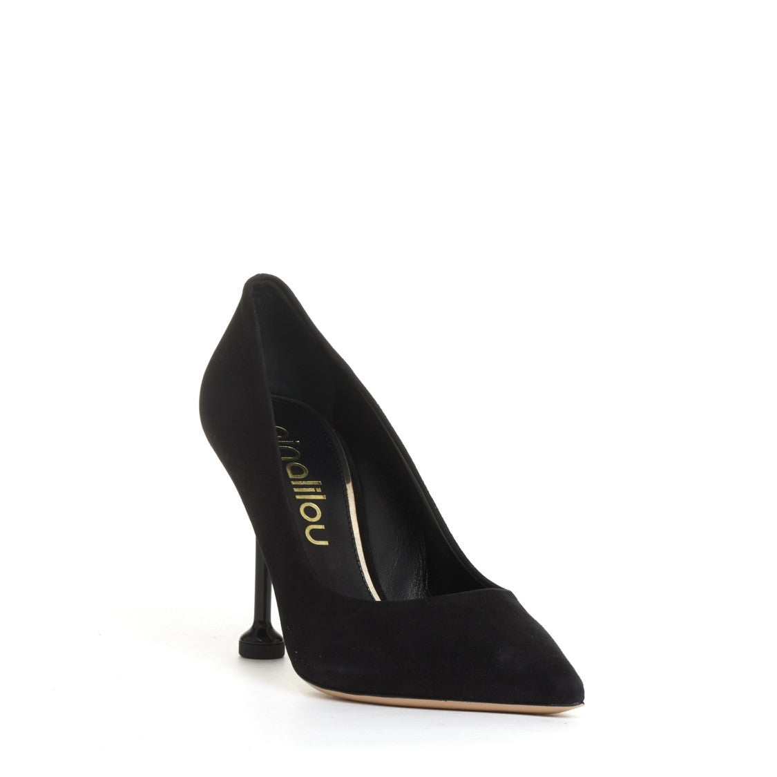Ninalilou 100mm Black Suede Pump With Pointed Toe And Suede Finish