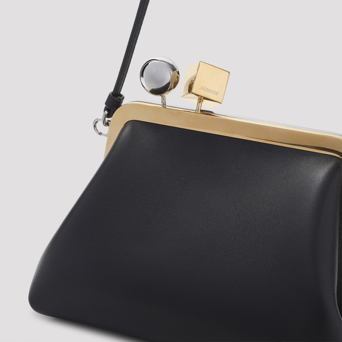 Jacquemus Structured Black Lamb Leather Handbag