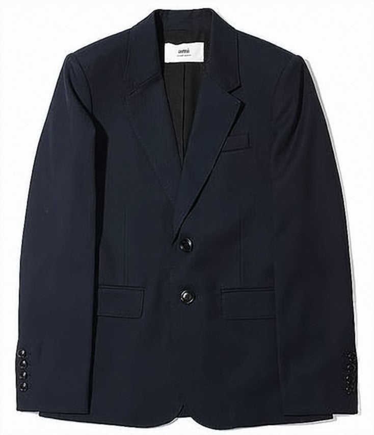 Ami Paris Tailored Black Suit Set With Notch Lapel