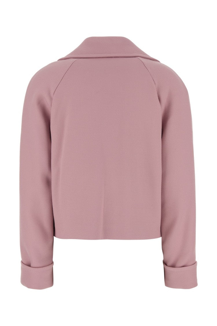 I Blues Double-Breasted Cropped Jacket With Textured Finish