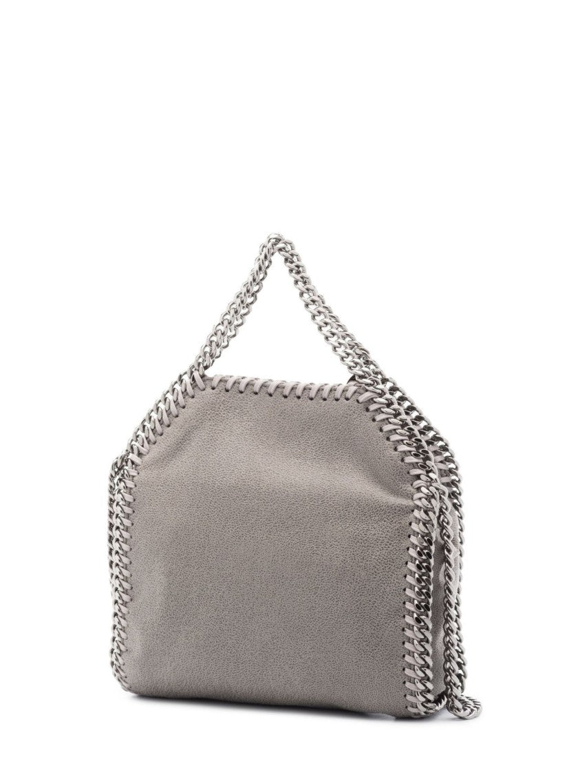 Stella Mccartney Grey Charm Chain-Trimmed Shoulder Bag