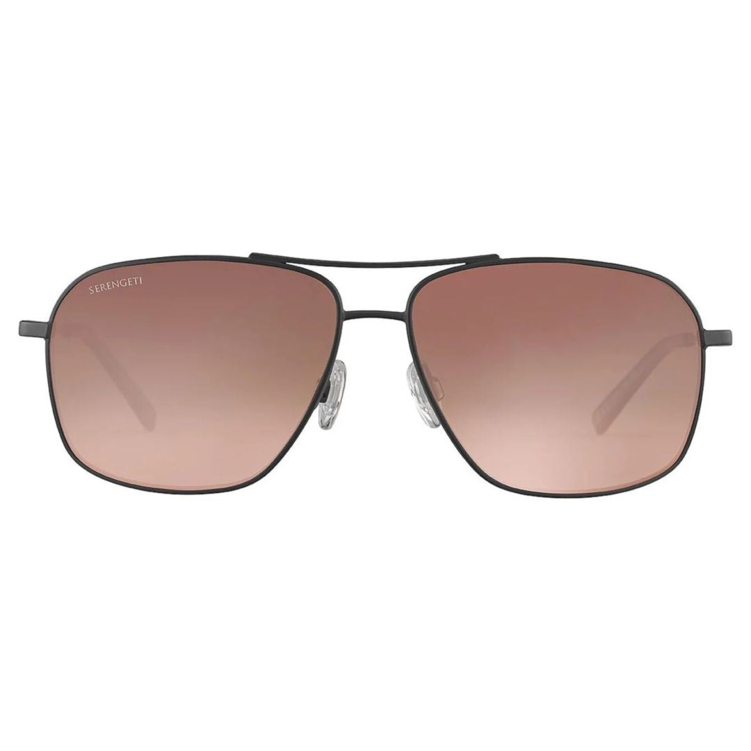 Serengeti Dorwinn Rectangular Gradient Brown-Tint Sunglasses With Double Bridge Design