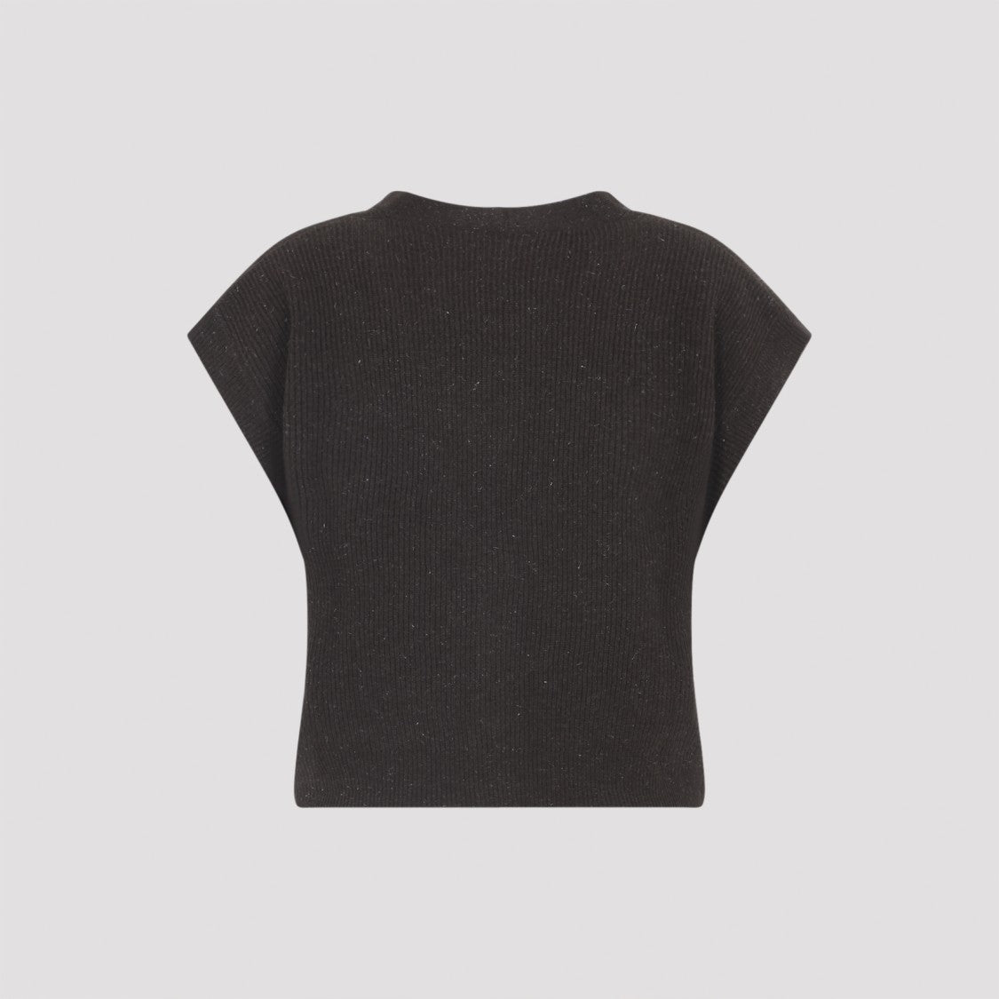 Peserico Sleeveless Cropped Knit Sweater With Deep V-Neckline