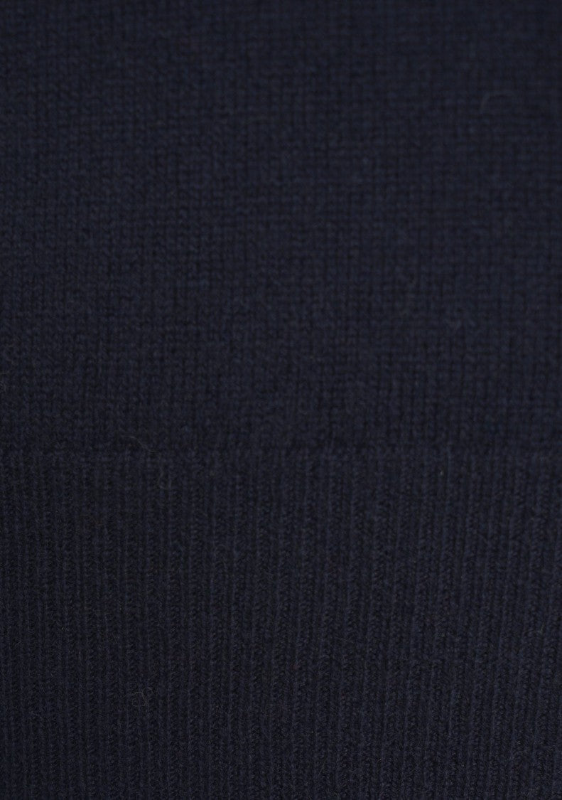 Jeio Deep Blue Knit Polo Shirt With Classic Collar And Ribbed Trims
