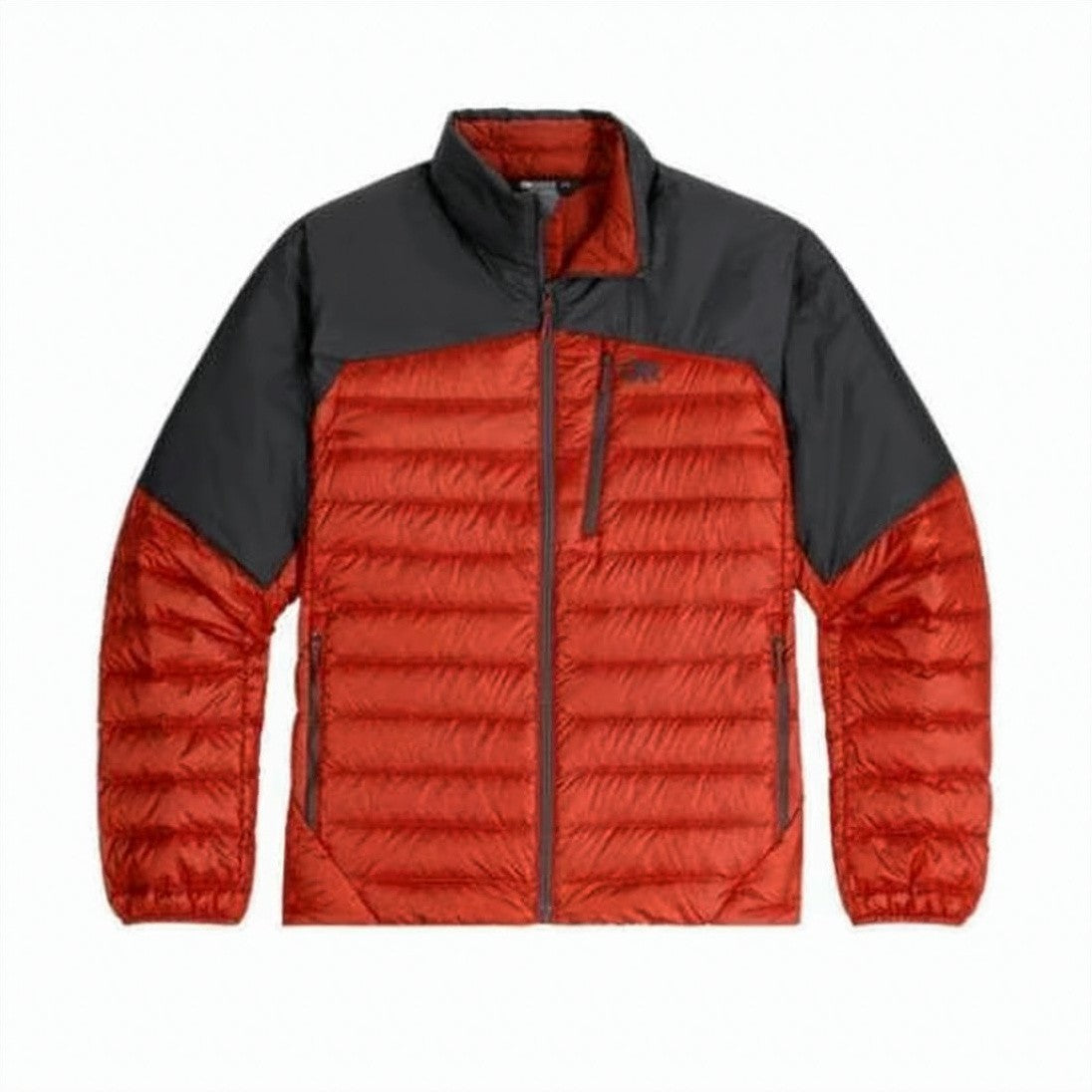 Outdoor Research Quilted Puffer Jacket With High Collar And Contrasting Fabric