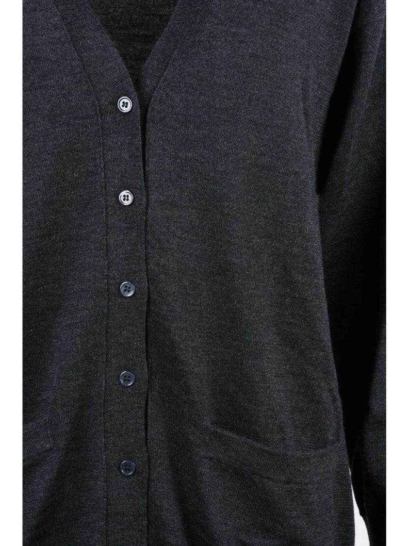 Alpha Studio Extrafine Merino Wool V-Neck Cardigan