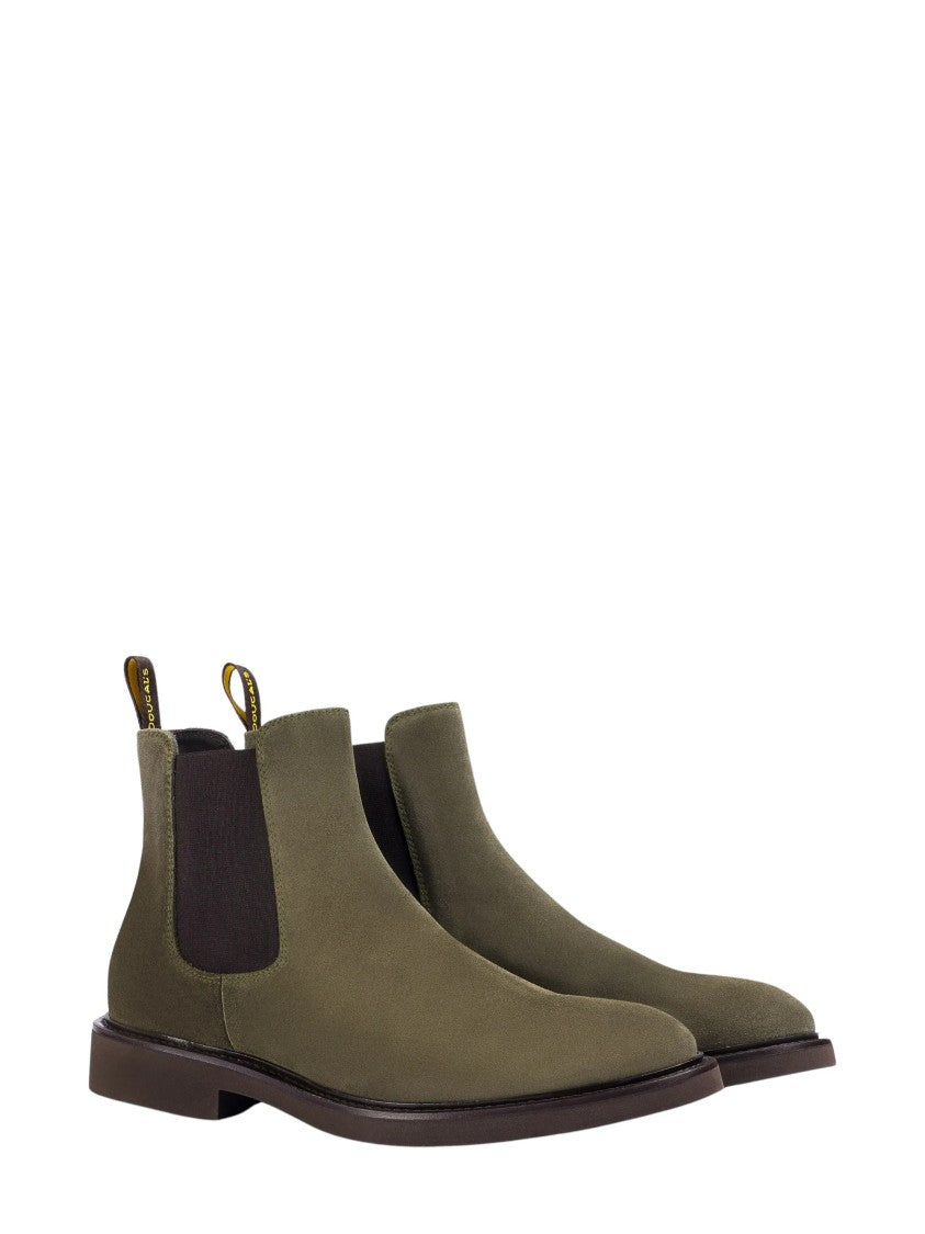 Doucal's Olive Green Suede Boots