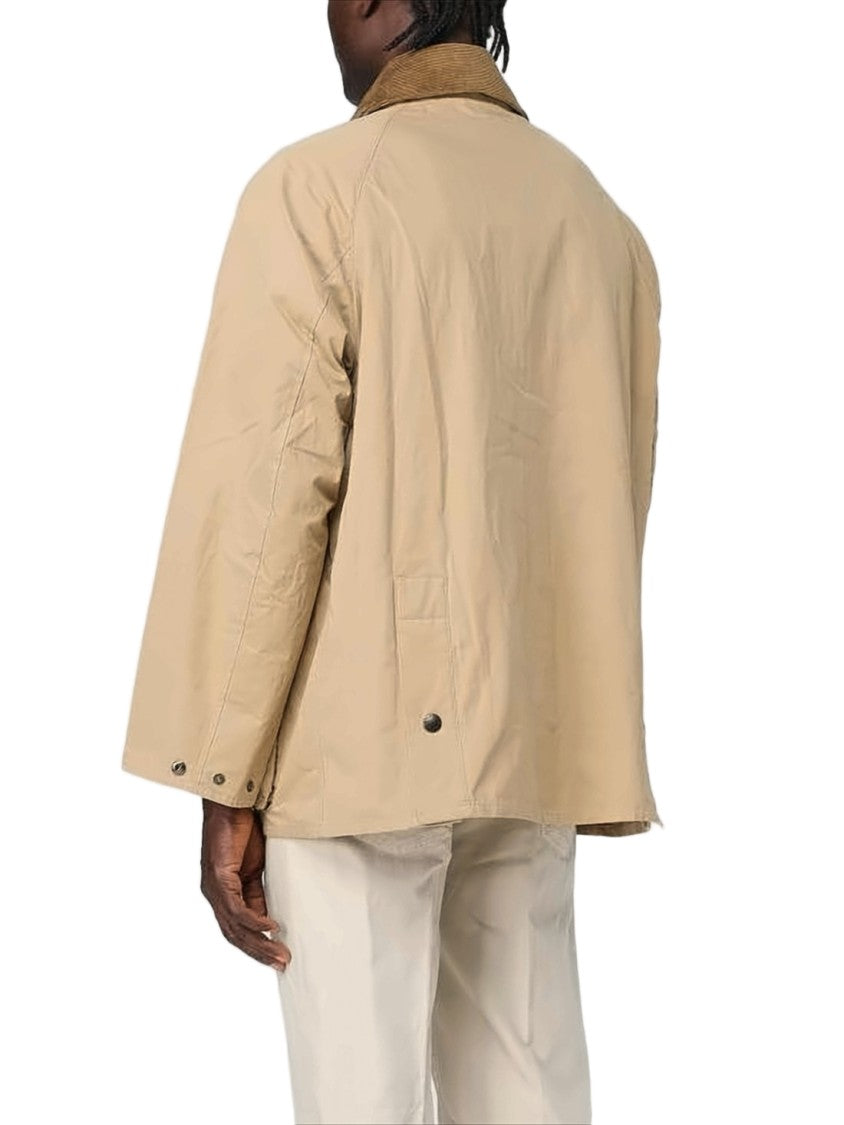 Barbour Beige Casual Jacket With Contrasting Corduroy Collar