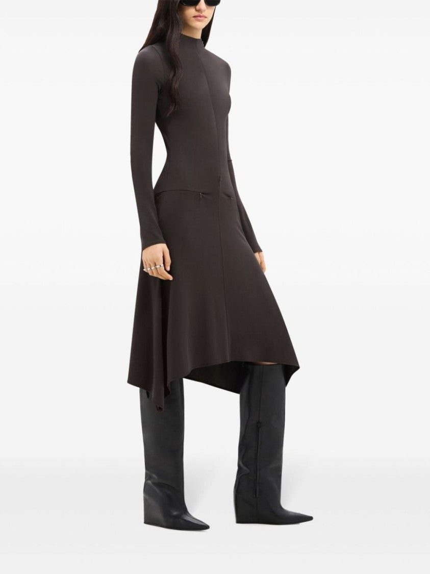 Courrèges Brown Stretch Jersey Dress