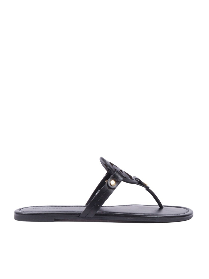 Tory Burch Black Miller Minimalist Bovine Leather Sandals