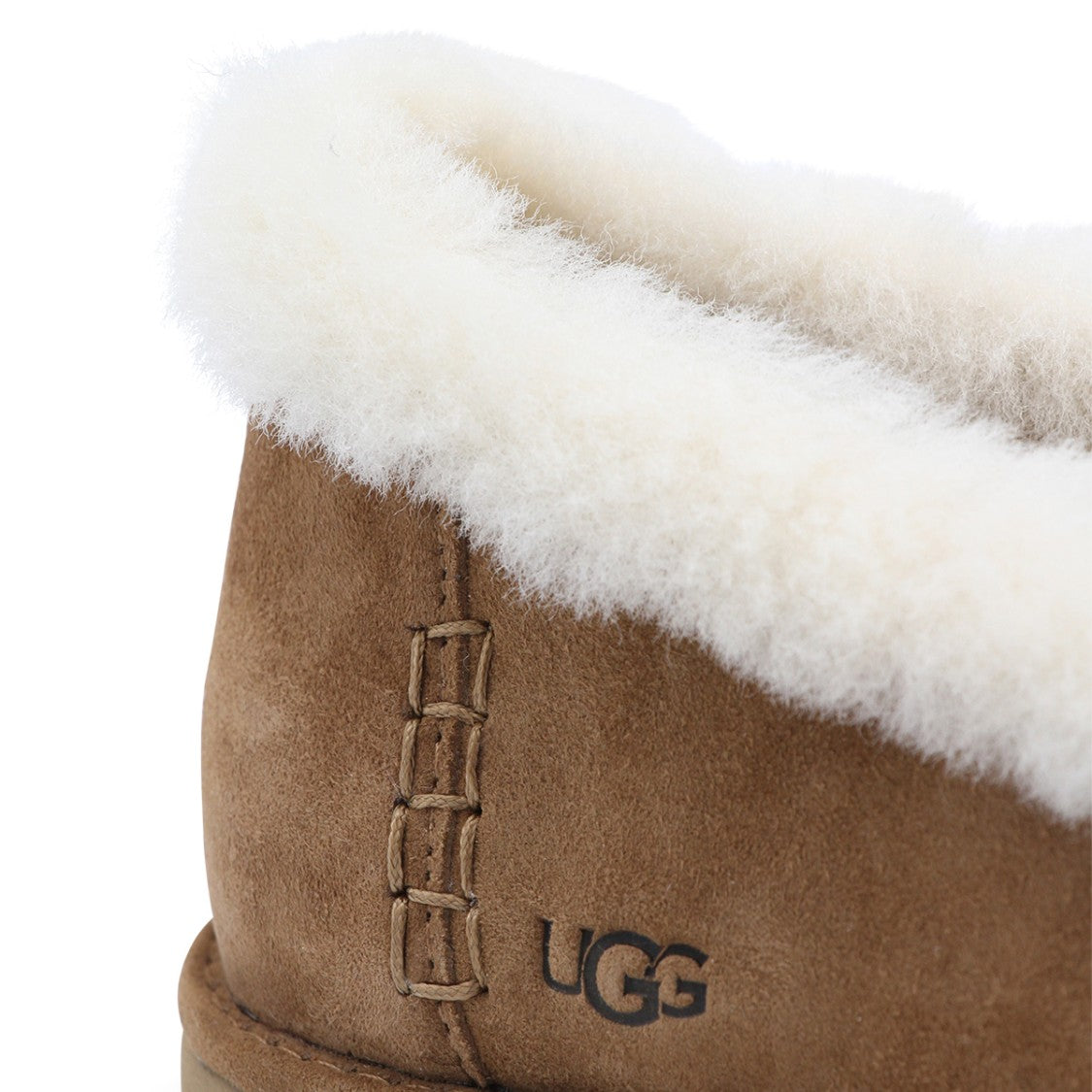 Ugg Suede Shearling Trim Textured Sole Flats