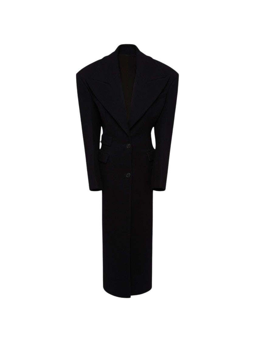 The Attico Long Coat Black