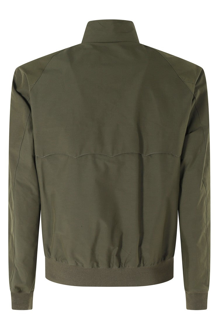 Baracuta Olive Green G9 Cloth Ribbed Trim Polyamide-Blend Bomber Jacket