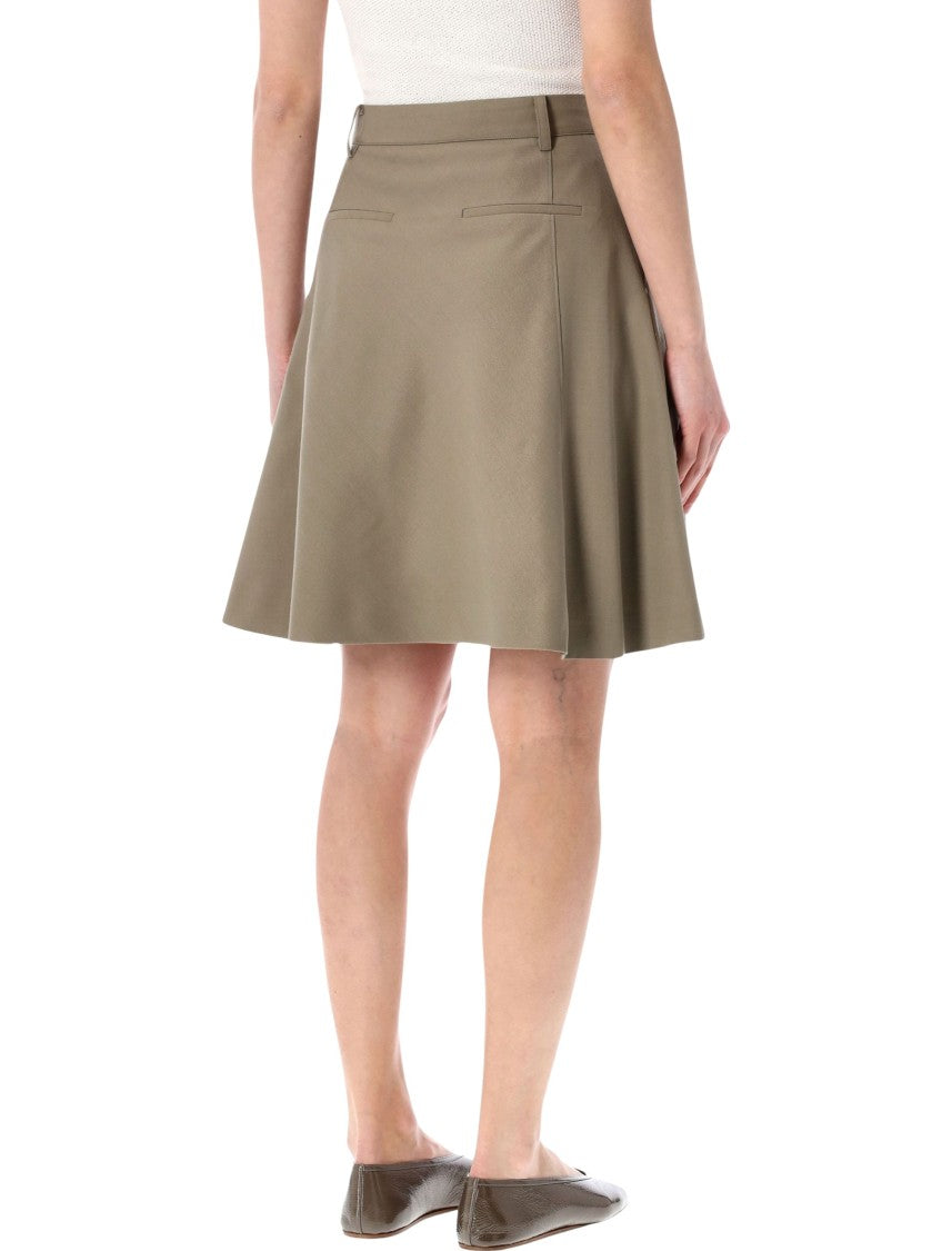 Low Classic Minimalist Suede Misto Lana Corolla Skirt