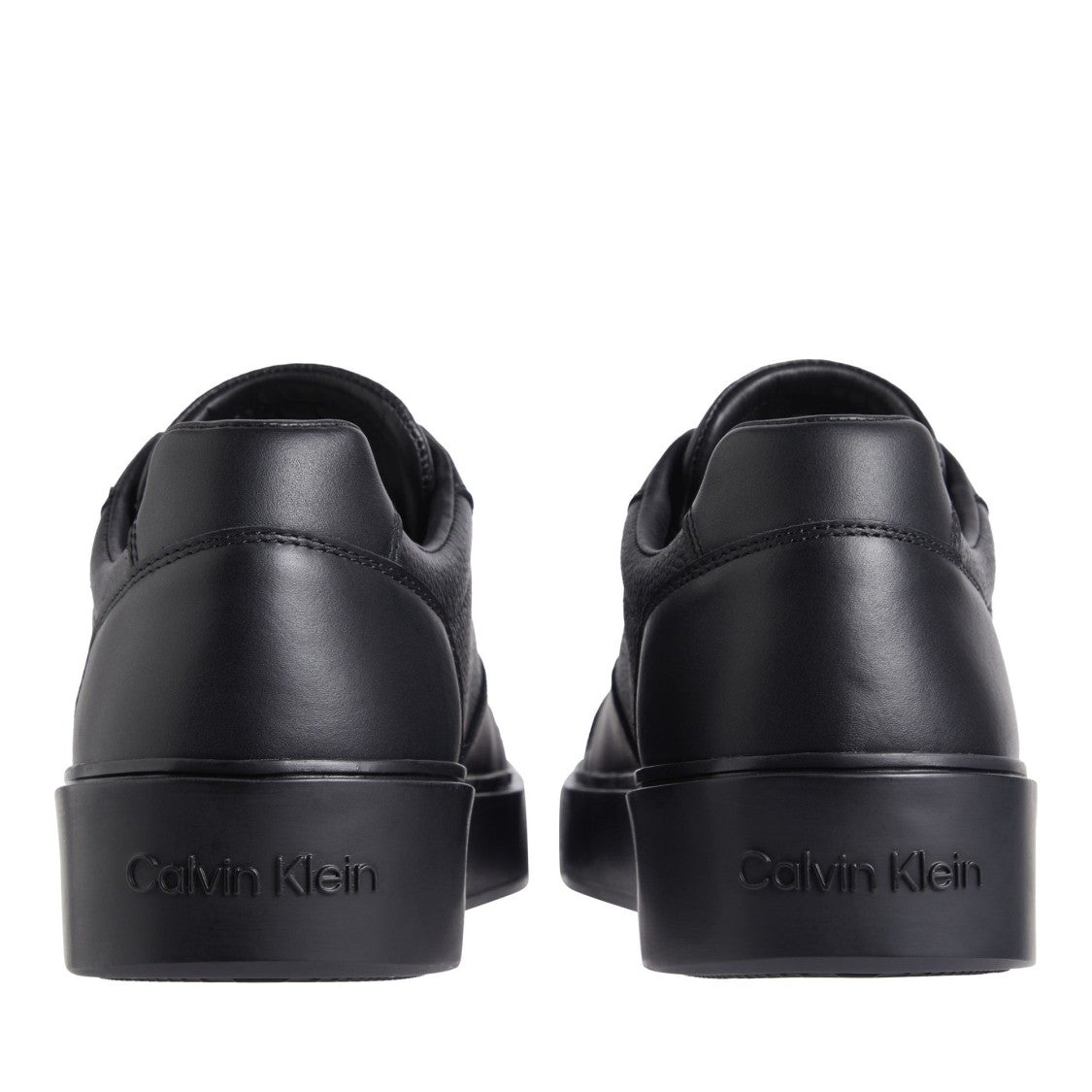 Calvin Klein Black Minimalist Leather Low-Top Sneakers