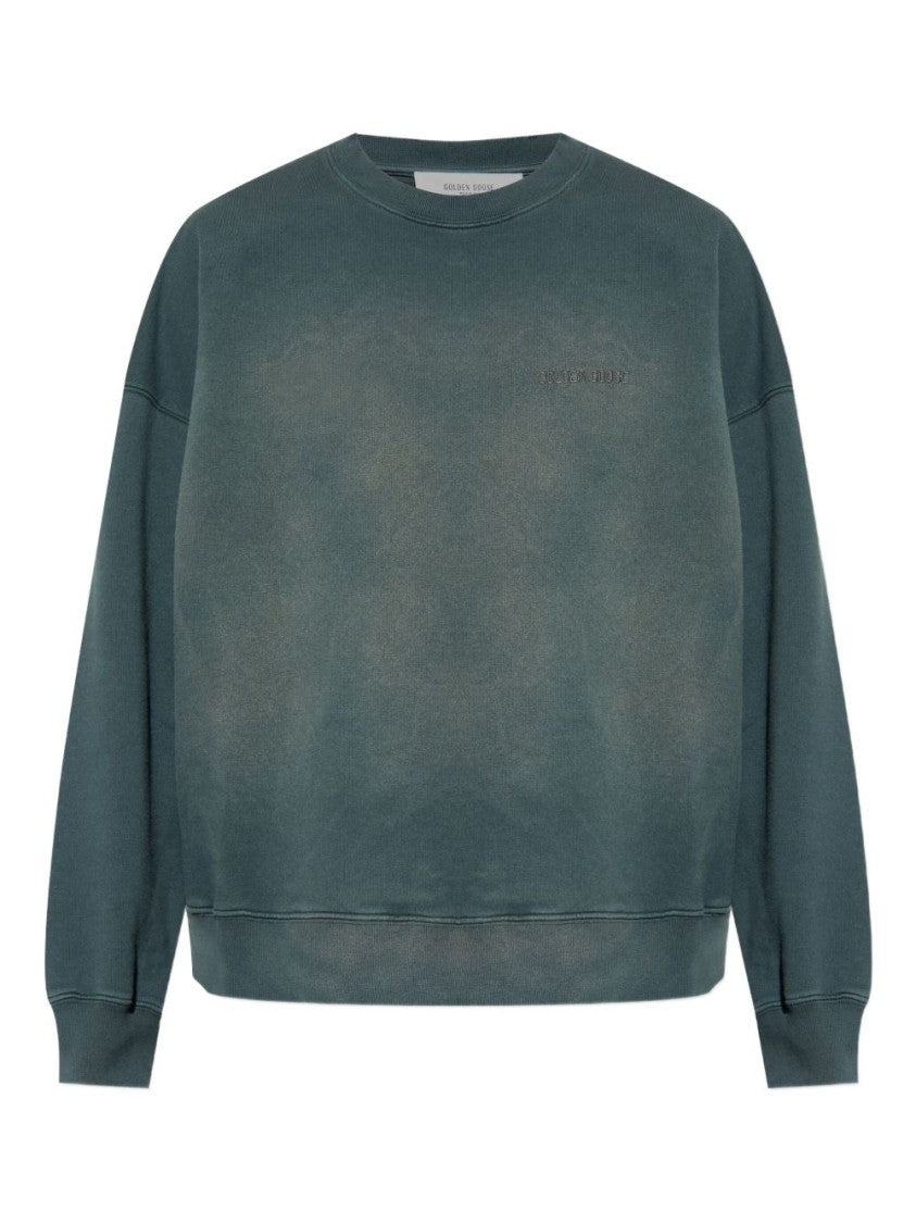 Golden Goose Moss Green Dyed Cotton Crewneck Sweatshirt