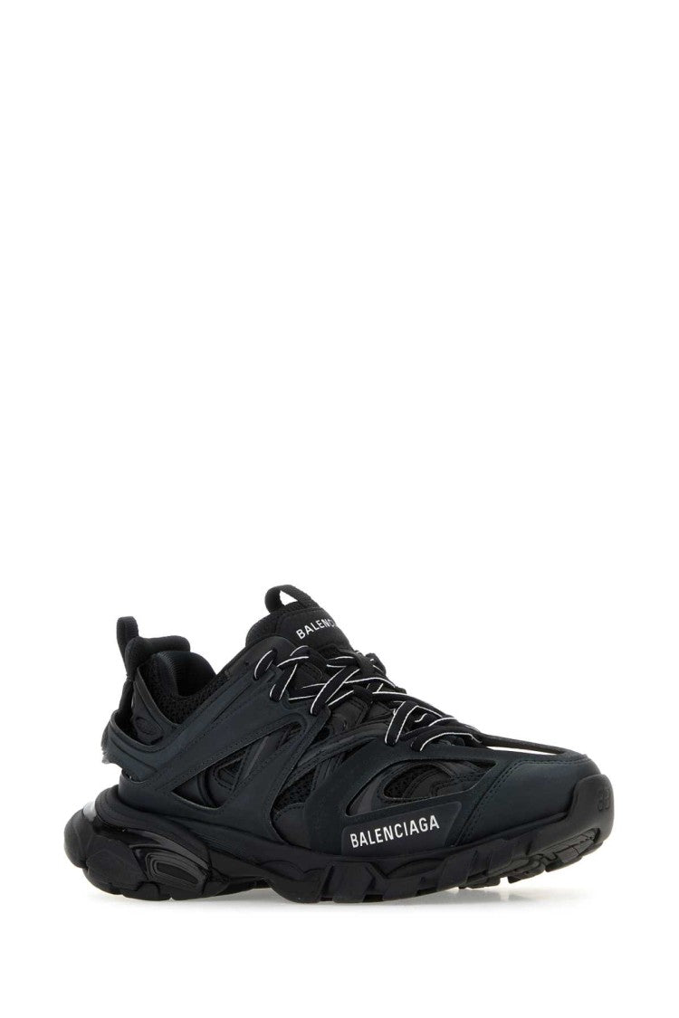 Balenciaga Black Mesh And Rubber Track Sneakers