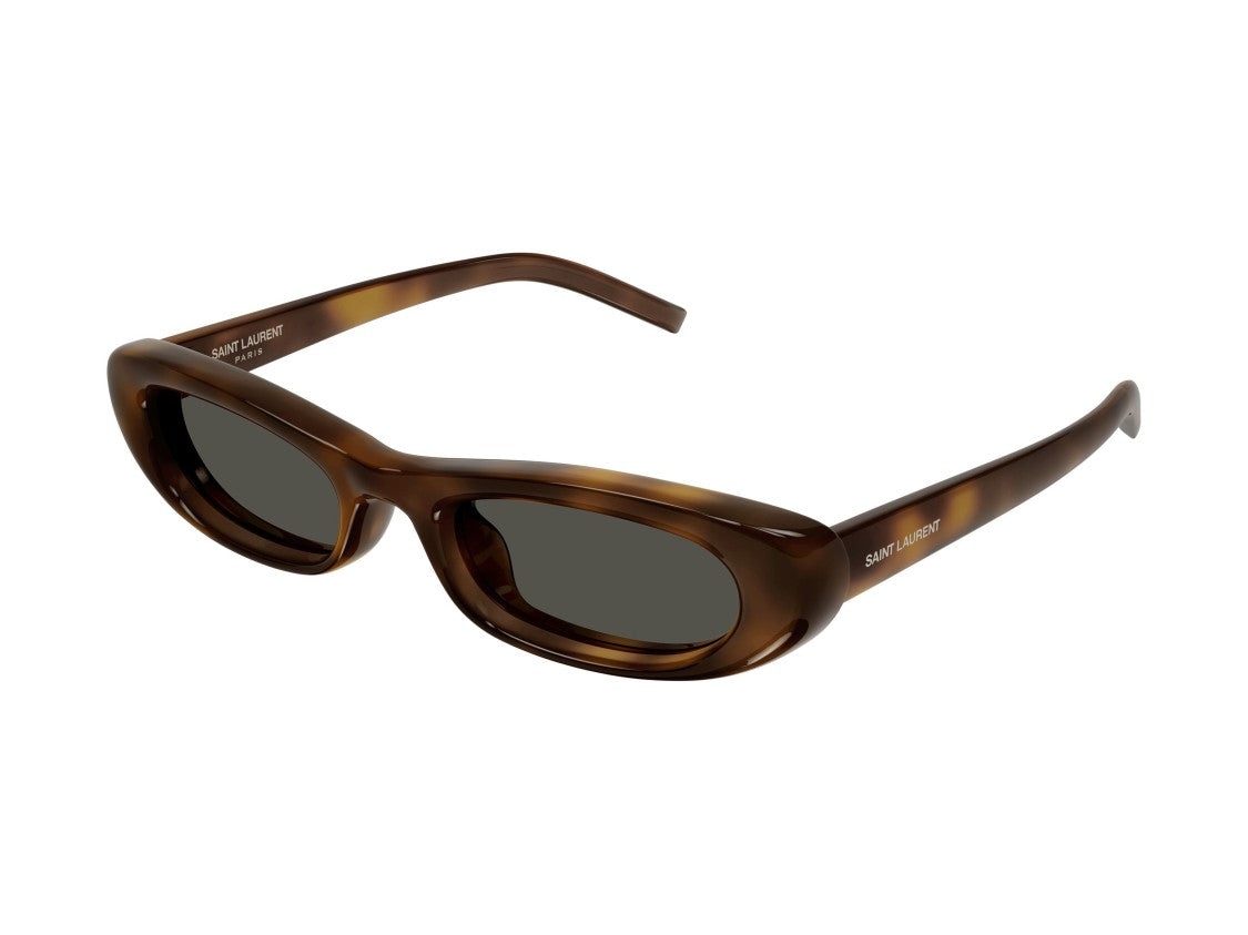 Saint Laurent Sl 557 Shade Plump Tortoiseshell Rectangular Sunglasses